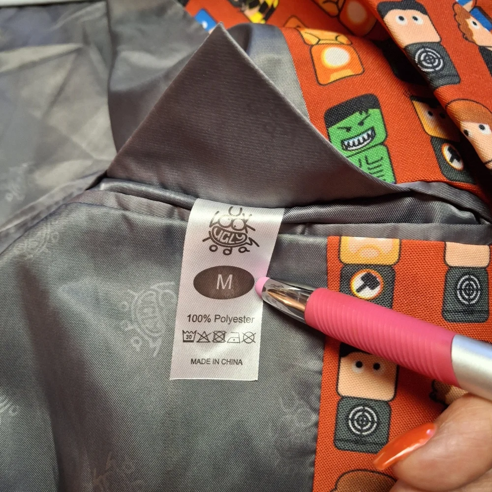 Marvel Mini Mates All Over Print Red Suit Blazer  Men Size Medium - Picture 13 of 16